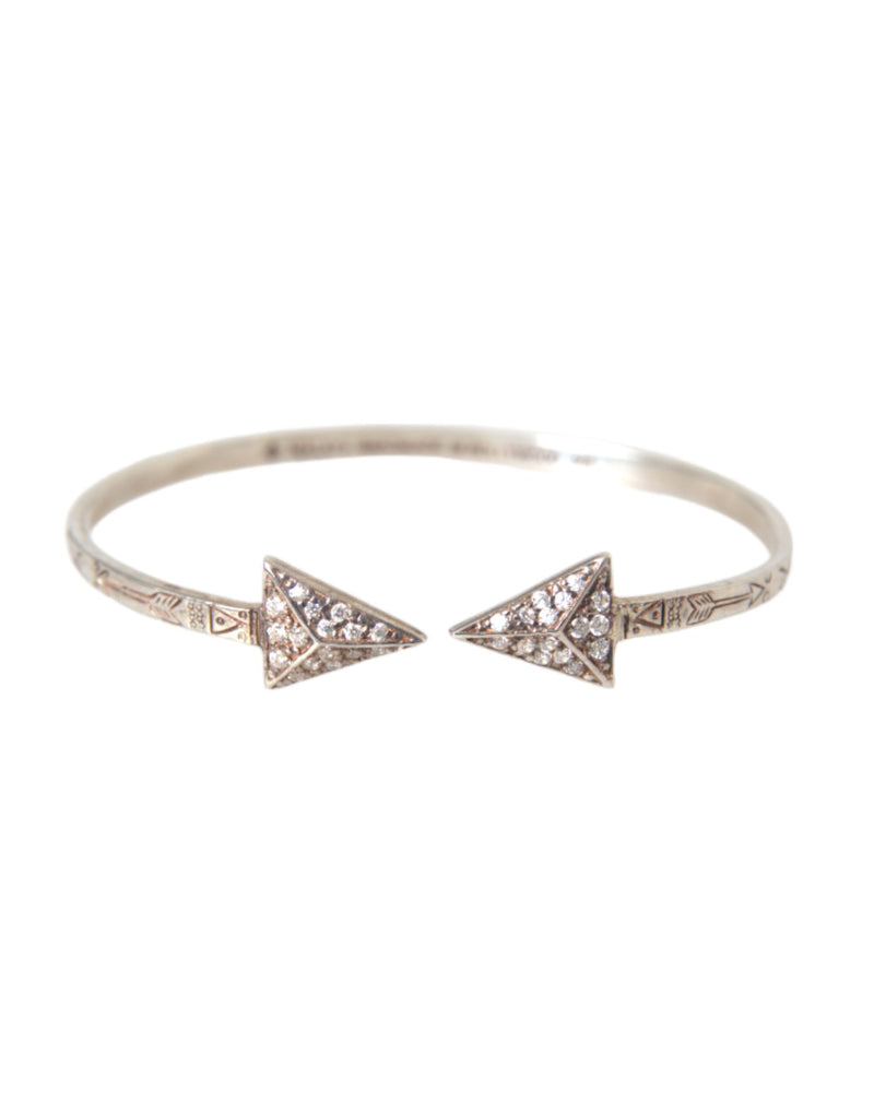 Arrow Crystal 925 Silver Bangle Bracelet Women Nialaya