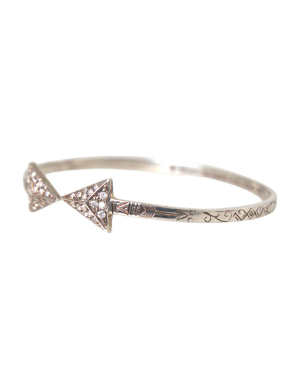 Arrow Crystal 925 Silver Bangle Bracelet Women Nialaya