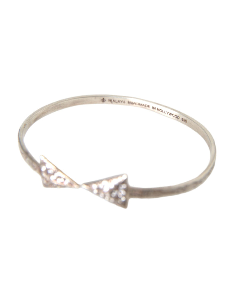 Arrow Crystal 925 Silver Bangle Bracelet Women Nialaya