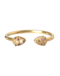 Gold CZ Lion Bangle Bracelet Women Nialaya