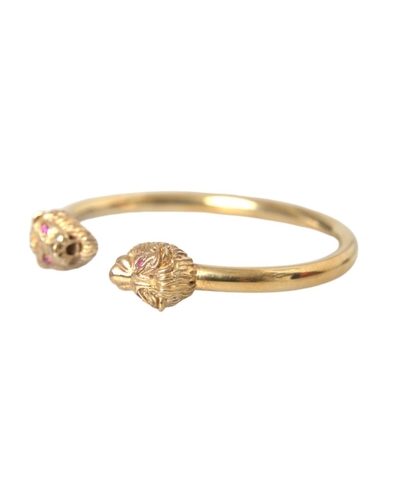 Gold CZ Lion Bangle Bracelet Women Nialaya