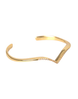 Arched Wing Cuff Skyfall Gold CZ 925 Bracelet Nialaya