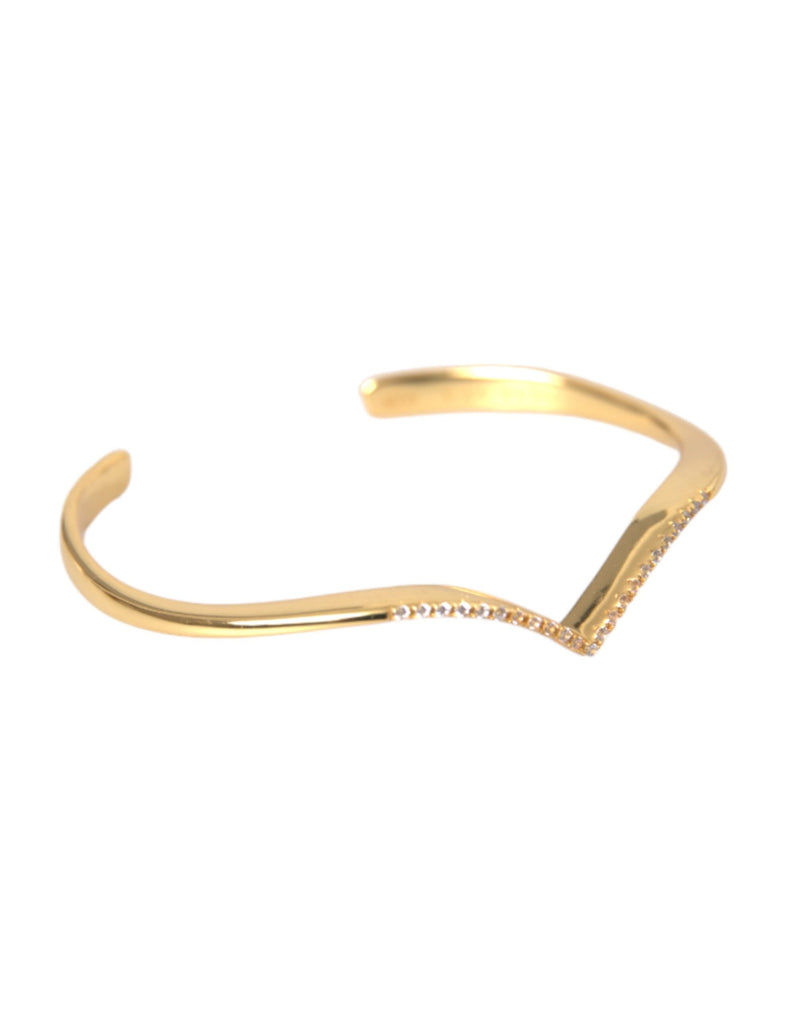 Arched Wing Cuff Skyfall Gold CZ 925 Bracelet Nialaya