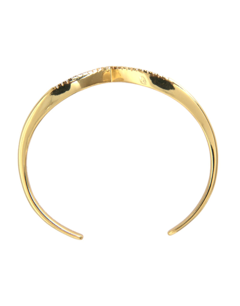 Arched Wing Cuff Skyfall Gold CZ 925 Bracelet Nialaya