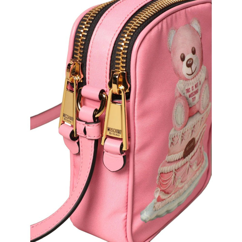 Pink Nylon Crossbody Bag Moschino Couture