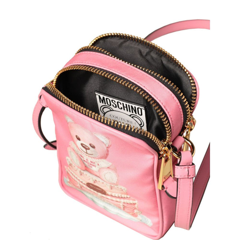 Pink Nylon Crossbody Bag Moschino Couture