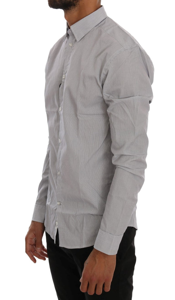 Chic Blue Checkered Casual Shirt Frankie Morello