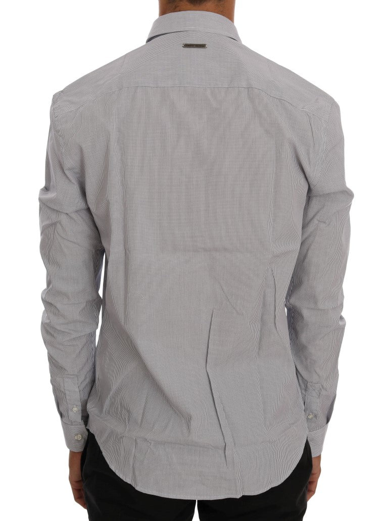 Chic Blue Checkered Casual Shirt Frankie Morello