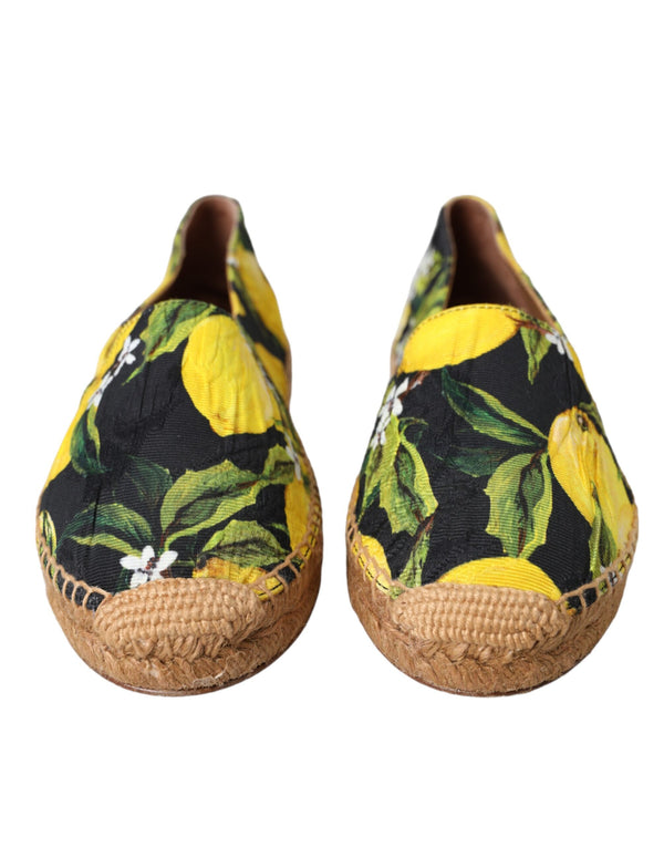 Multicolor Lemon Slip On Espadrilles Shoes Dolce & Gabbana