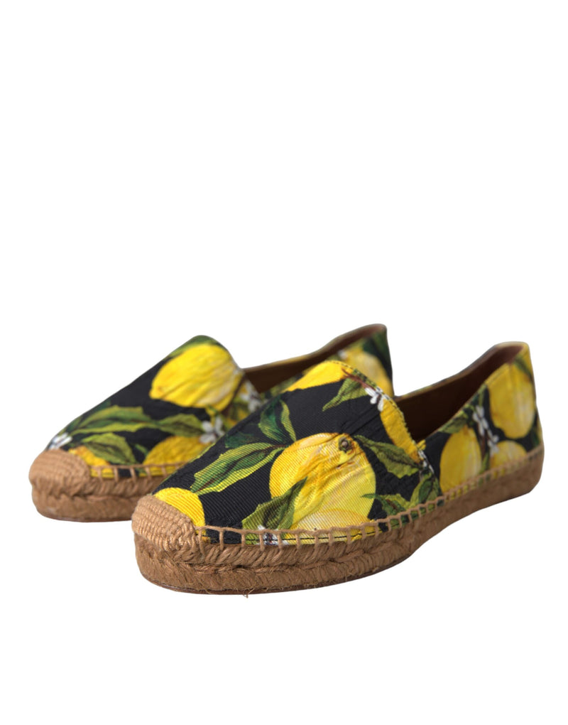 Multicolor Lemon Slip On Espadrilles Shoes Dolce & Gabbana