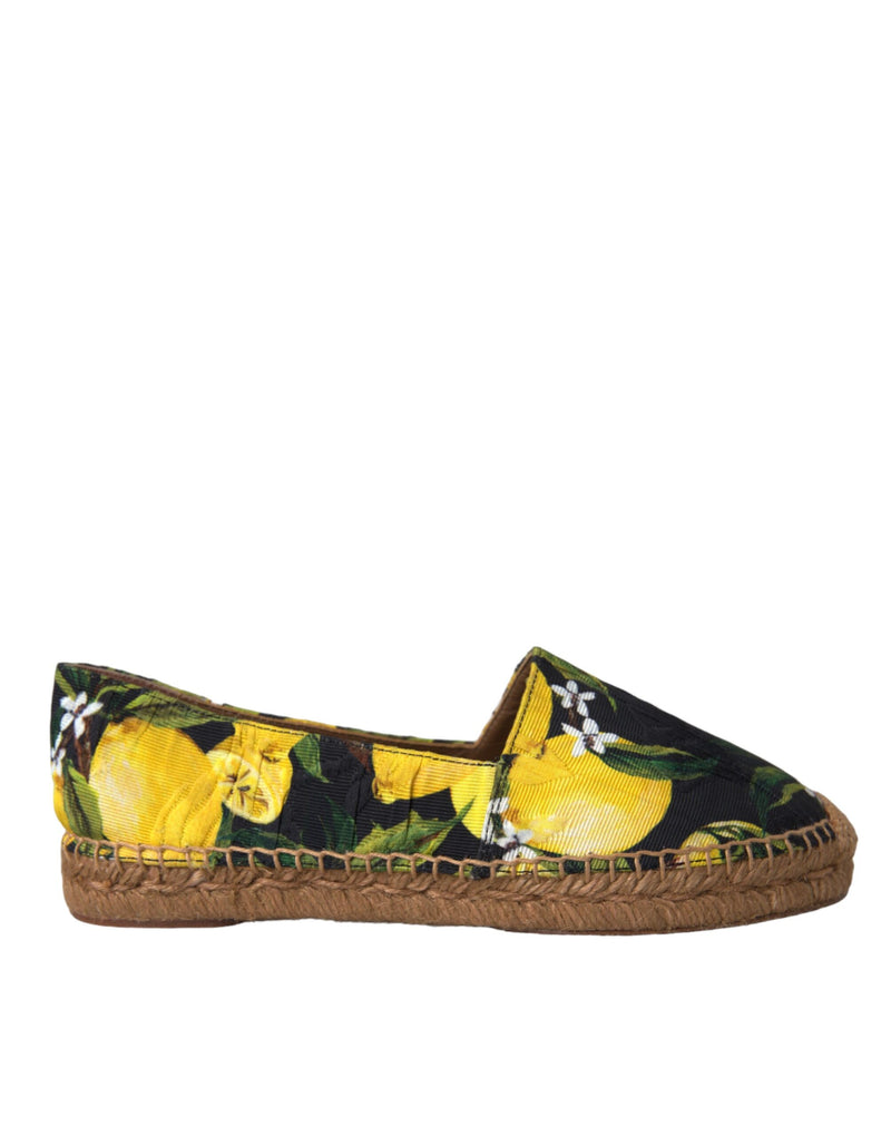 Multicolor Lemon Slip On Espadrilles Shoes Dolce & Gabbana