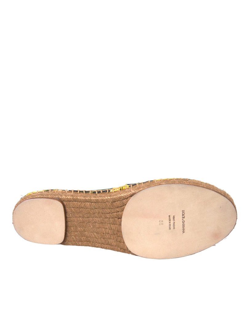 Multicolor Lemon Slip On Espadrilles Shoes Dolce & Gabbana