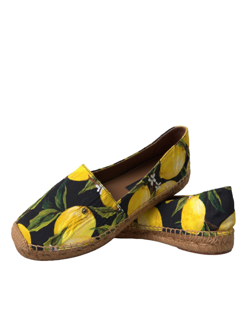 Multicolor Lemon Slip On Espadrilles Shoes Dolce & Gabbana