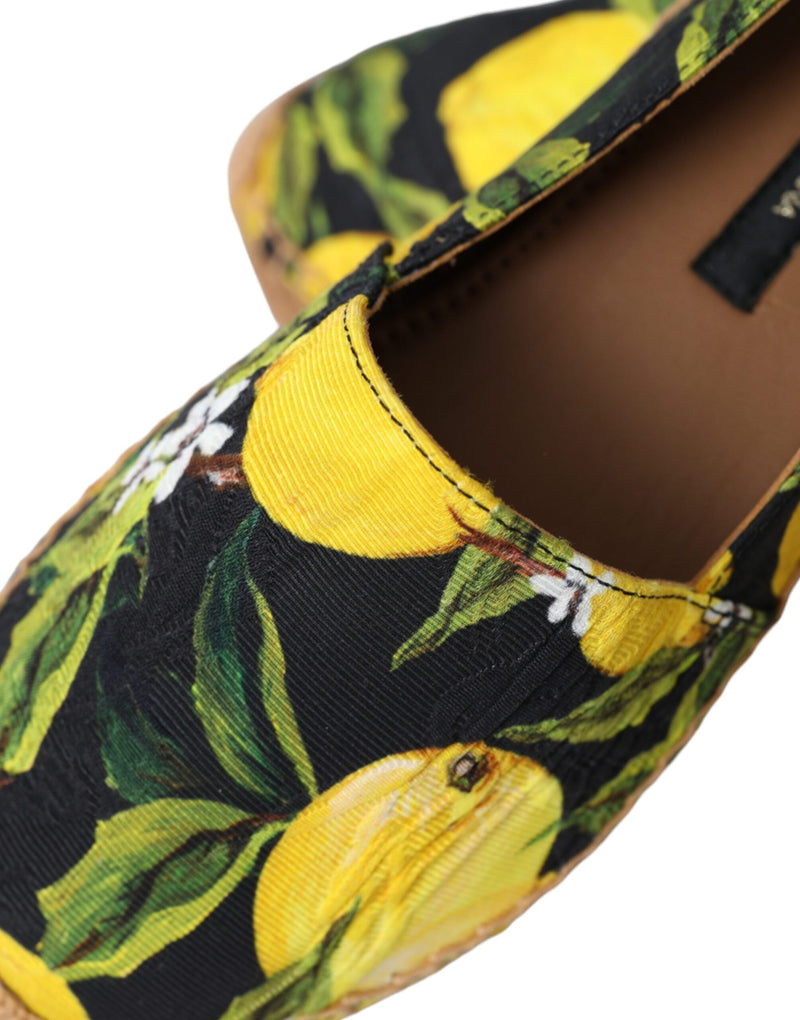 Multicolor Lemon Slip On Espadrilles Shoes Dolce & Gabbana