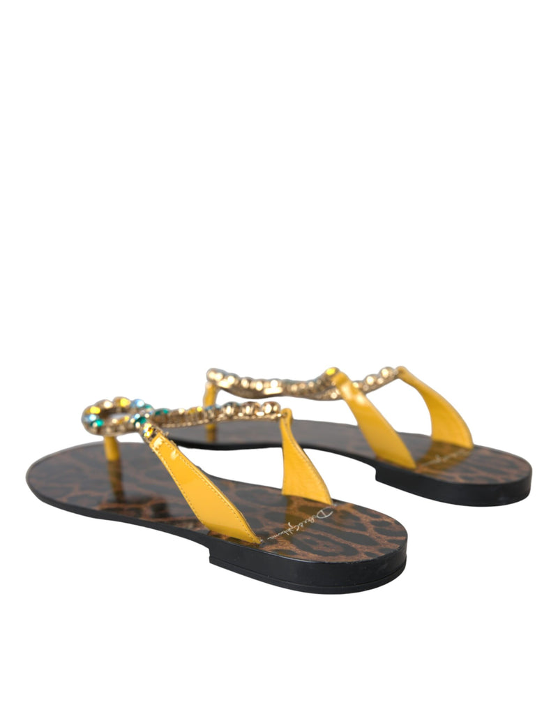 Multicolor Crystal Sandals Flip Flops Shoes Dolce & Gabbana