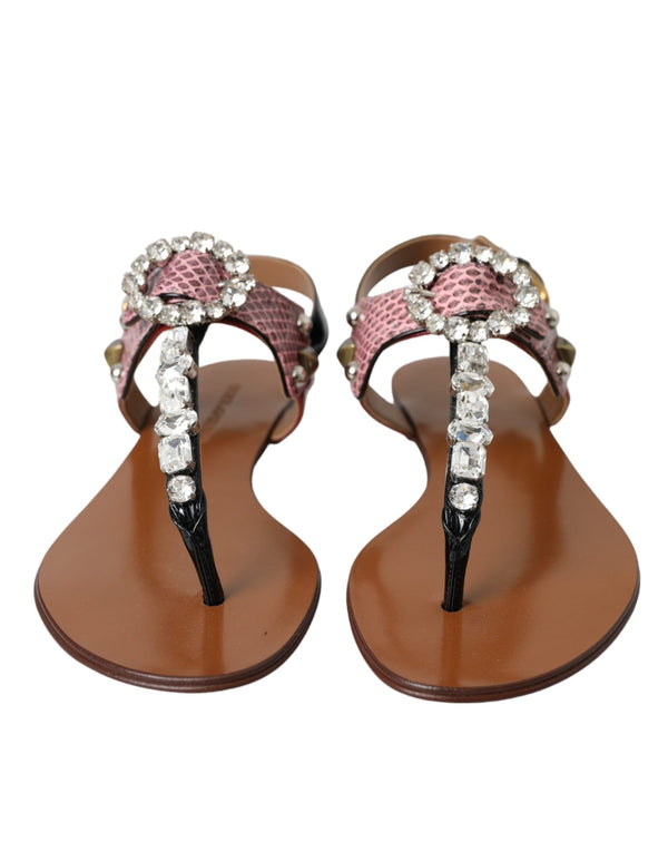 Multicolor Crystal Sandals Flip Flops Shoes Dolce & Gabbana