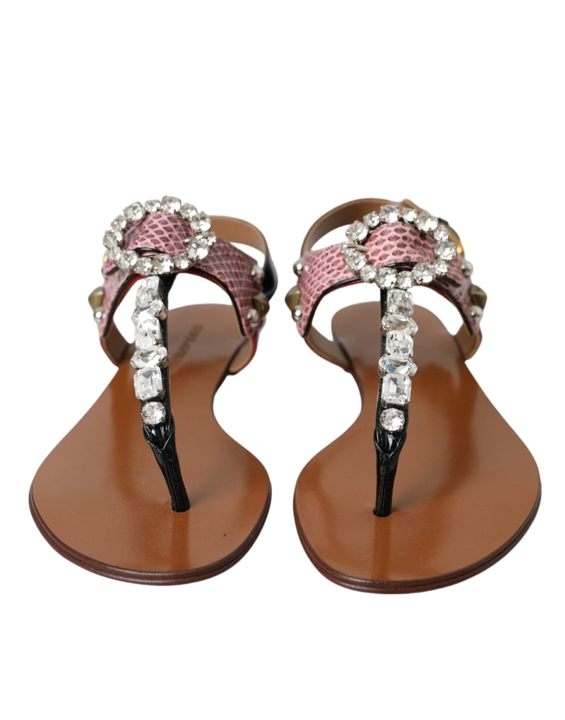 Multicolor Crystal Sandals Flip Flops Shoes Dolce & Gabbana