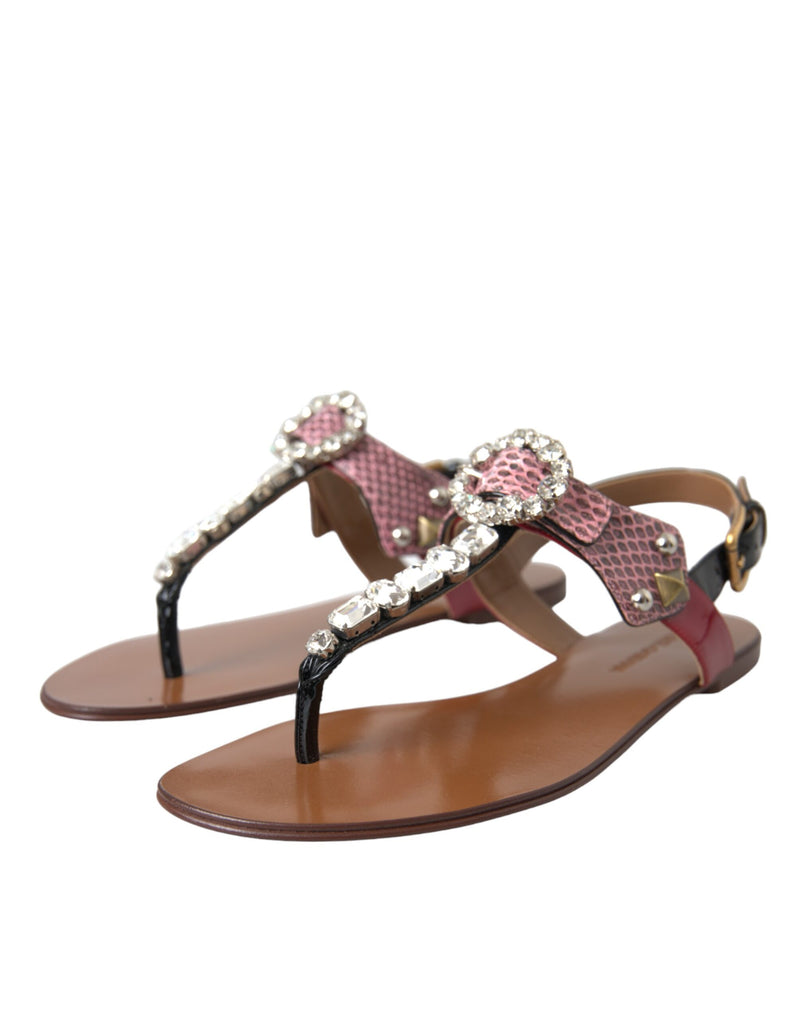 Multicolor Crystal Sandals Flip Flops Shoes Dolce & Gabbana