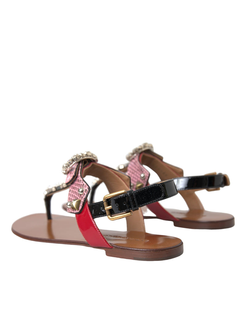 Multicolor Crystal Sandals Flip Flops Shoes Dolce & Gabbana