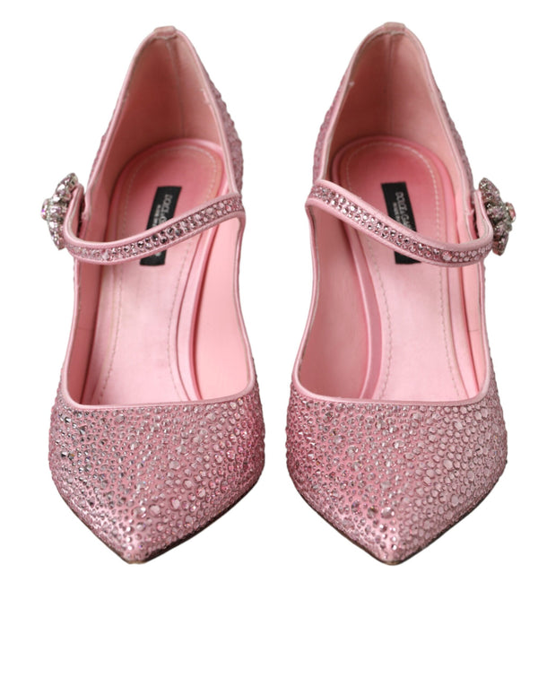 Pink Strass Crystal Heels Pumps Shoes Dolce & Gabbana