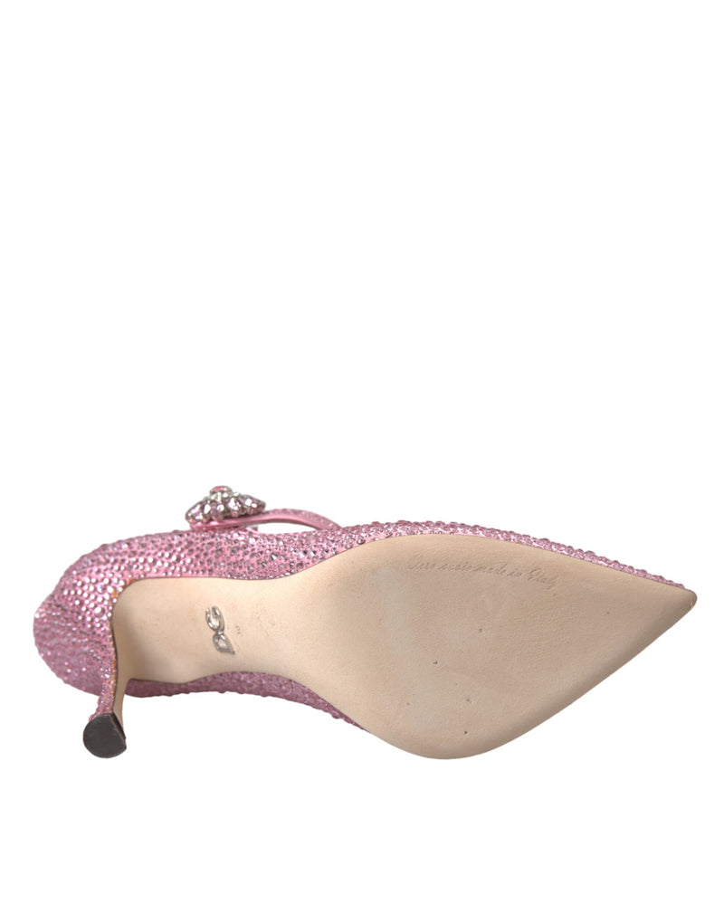 Pink Strass Crystal Heels Pumps Shoes Dolce & Gabbana