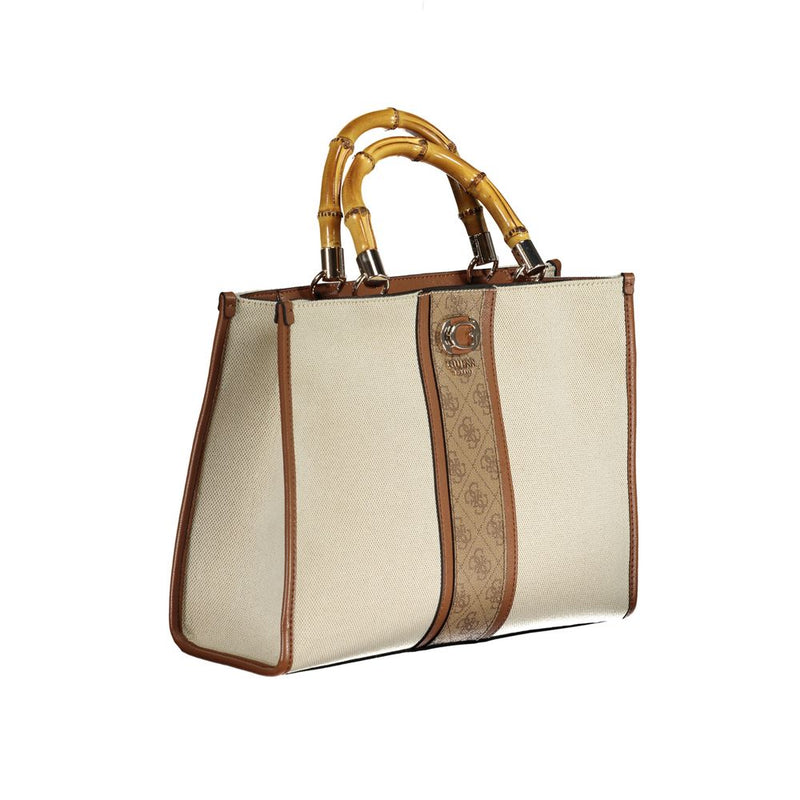 Beige Cotton Handbag Guess Jeans