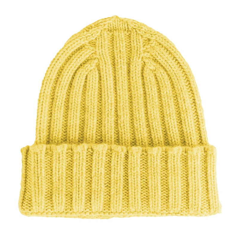 Yellow Cashmere Hats & Cap Made in Italy