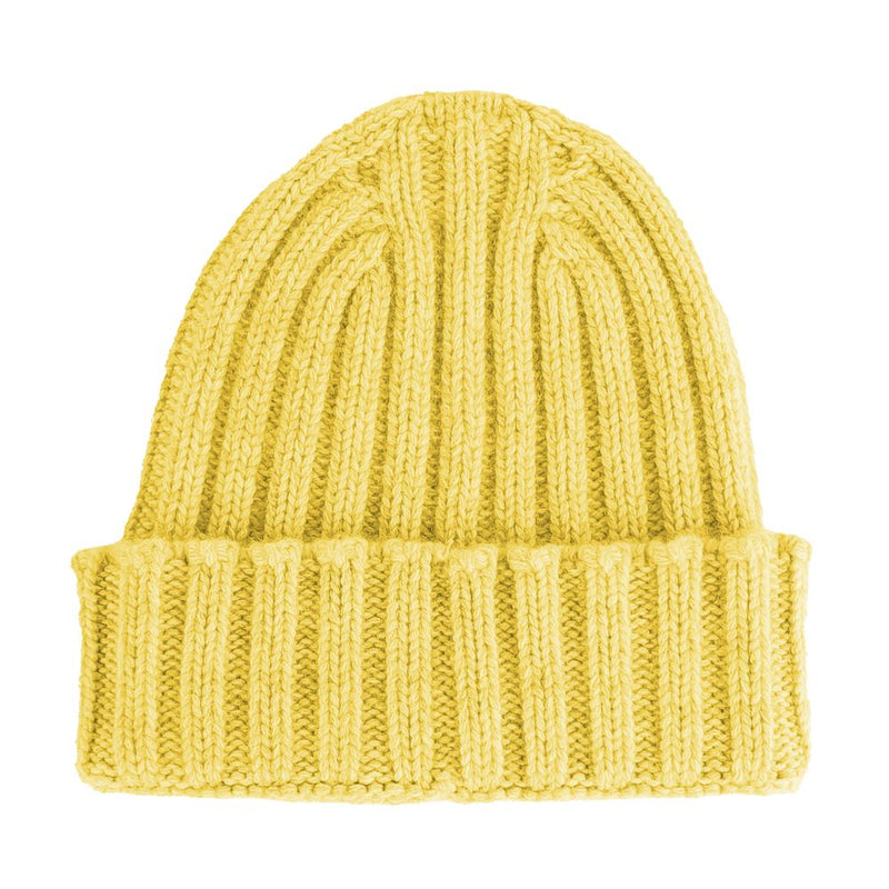 Yellow Cashmere Hats & Cap Made in Italy