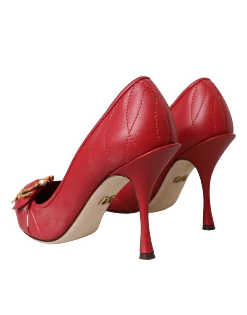 Red Devotion Leather Heels Pumps Shoes Dolce & Gabbana