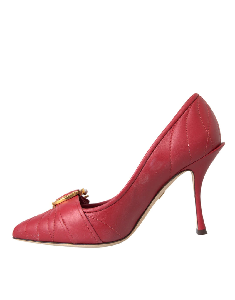 Red Devotion Leather Heels Pumps Shoes Dolce & Gabbana