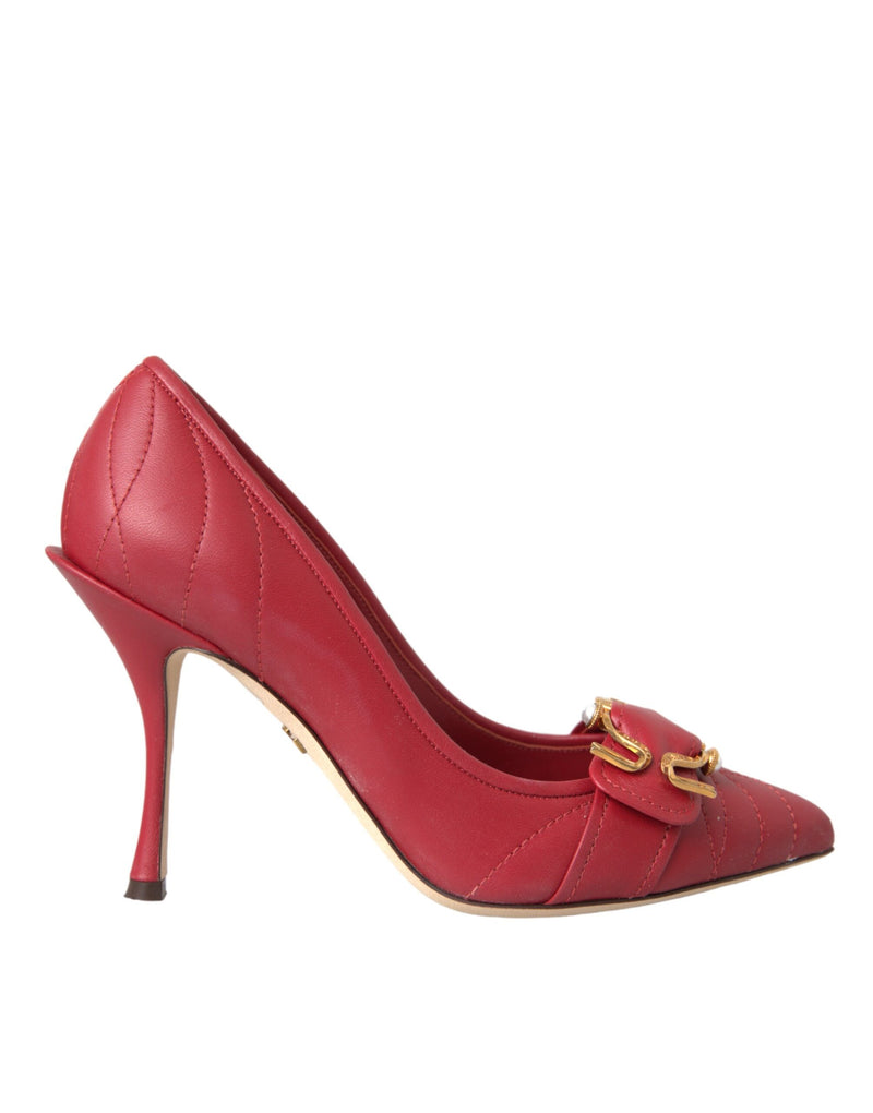 Red Devotion Leather Heels Pumps Shoes Dolce & Gabbana