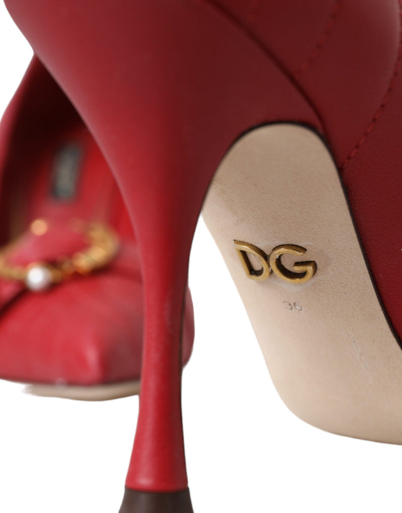 Red Devotion Leather Heels Pumps Shoes Dolce & Gabbana