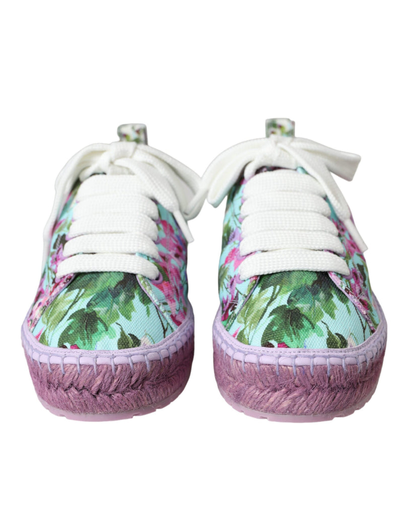 Multicolor Canvas Floral Espadrilles Sneakers Shoes Dolce & Gabbana