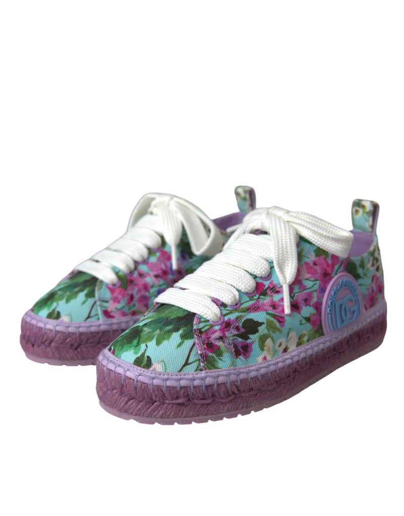 Multicolor Canvas Floral Espadrilles Sneakers Shoes Dolce & Gabbana