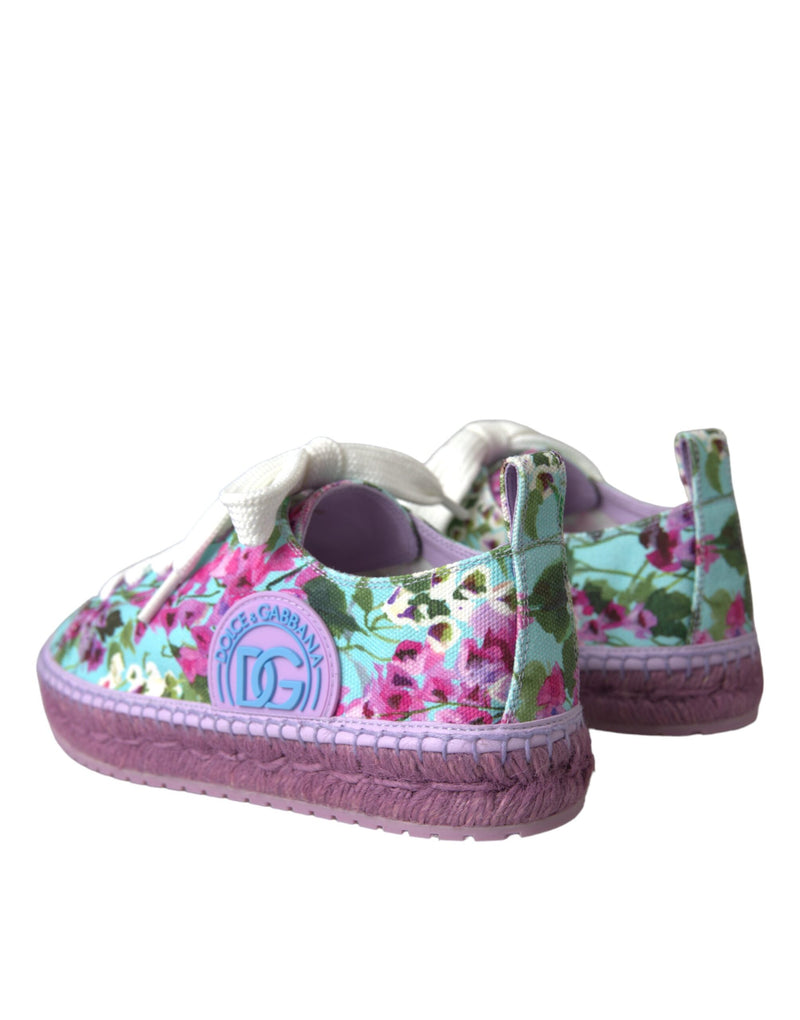 Multicolor Canvas Floral Espadrilles Sneakers Shoes Dolce & Gabbana