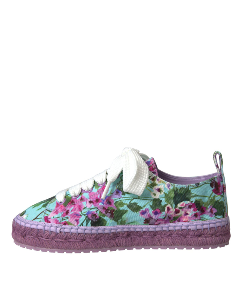 Multicolor Canvas Floral Espadrilles Sneakers Shoes Dolce & Gabbana