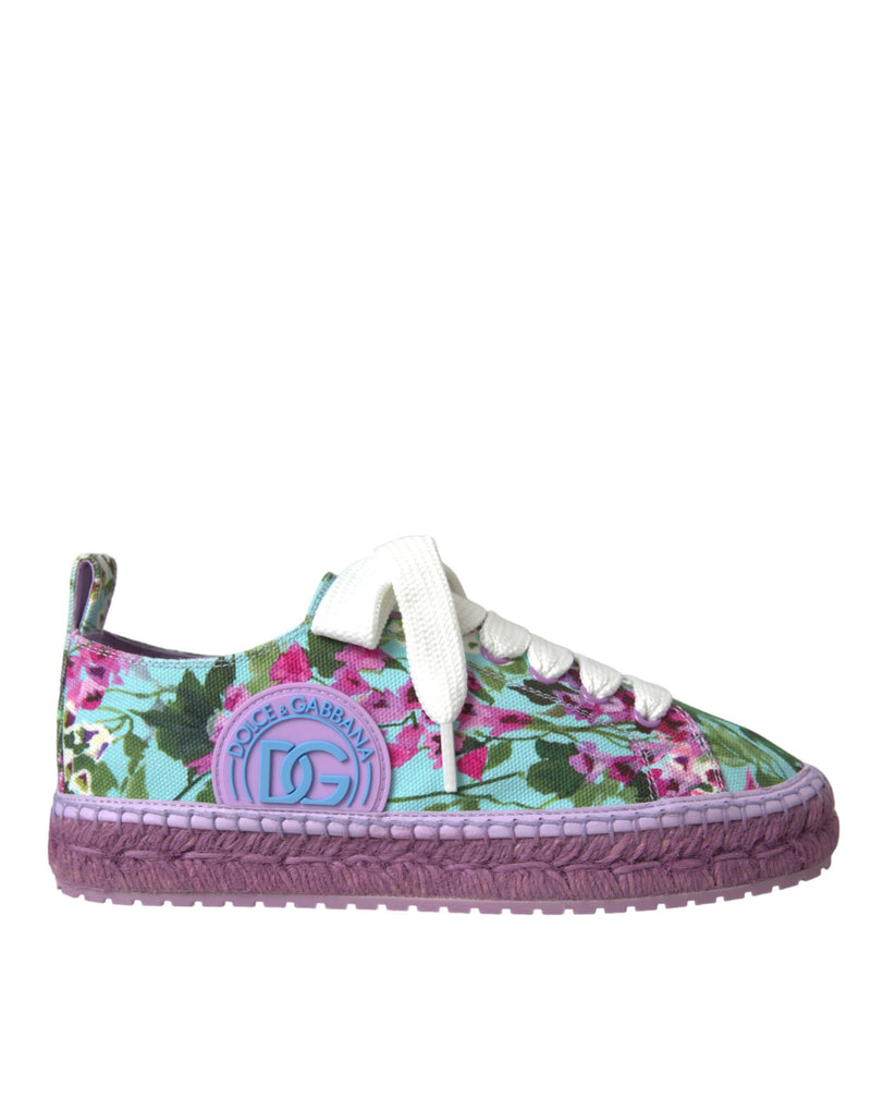 Multicolor Canvas Floral Espadrilles Sneakers Shoes Dolce & Gabbana