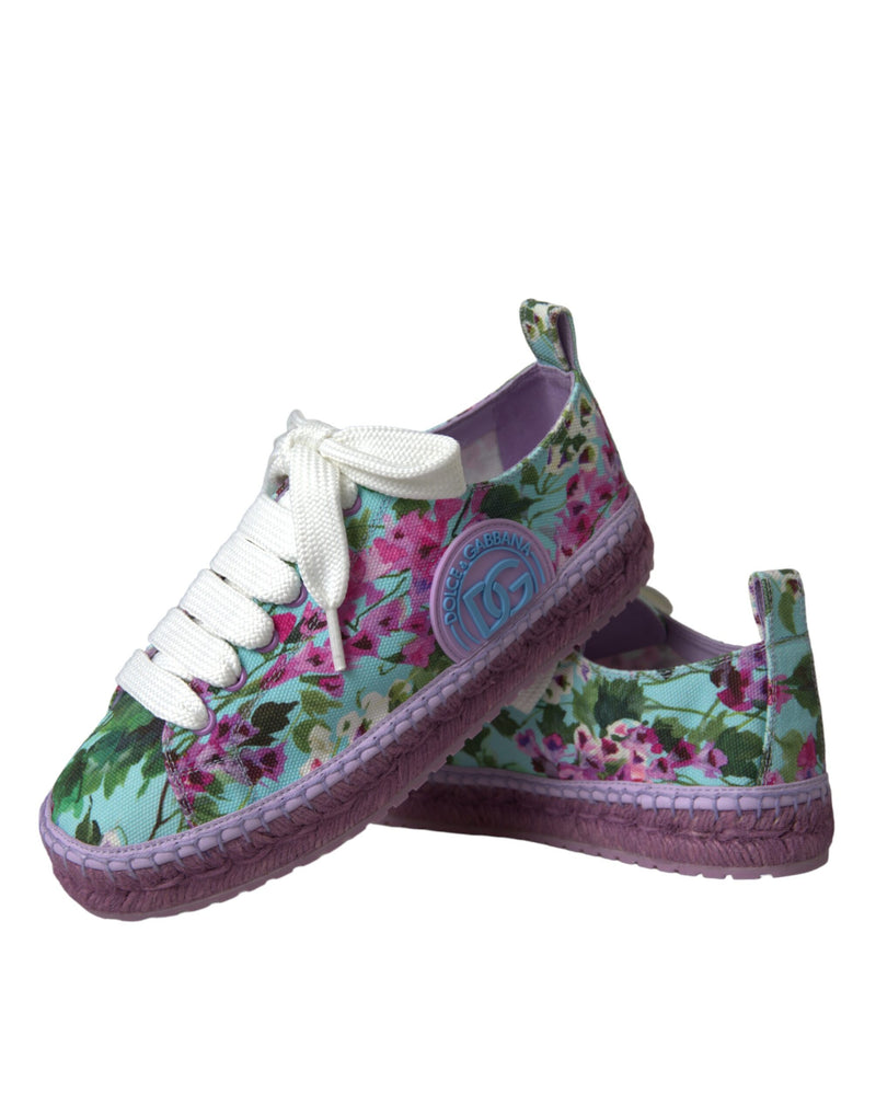 Multicolor Canvas Floral Espadrilles Sneakers Shoes Dolce & Gabbana