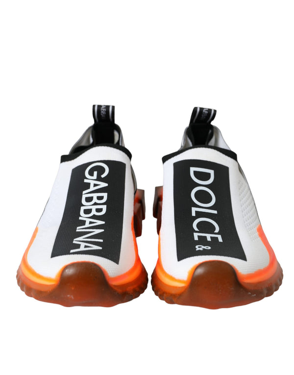 Black White Orange Slip On Sorrento Sneakers Shoes Dolce & Gabbana