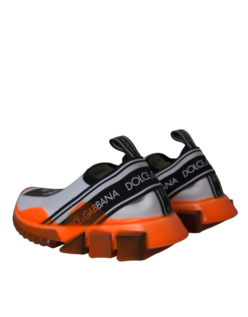 Black White Orange Slip On Sorrento Sneakers Shoes Dolce & Gabbana