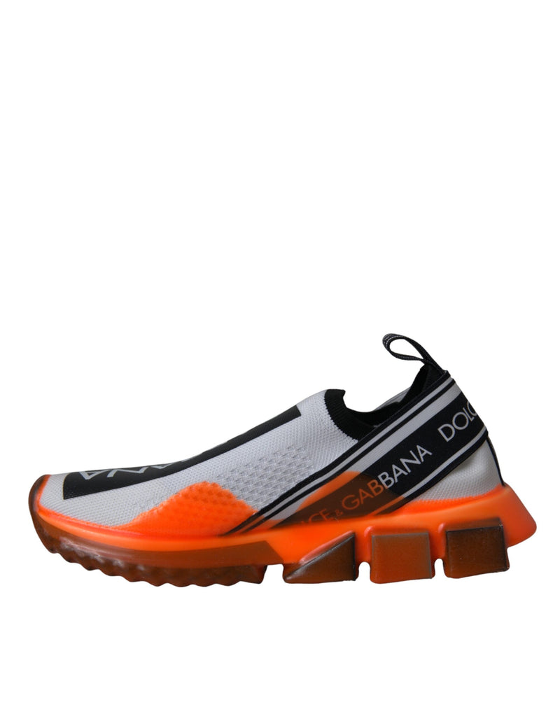 Black White Orange Slip On Sorrento Sneakers Shoes Dolce & Gabbana