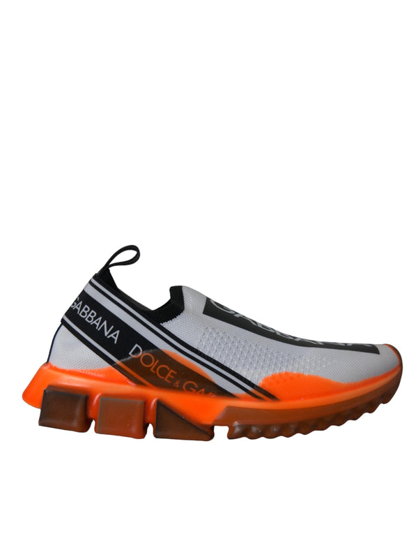 Black White Orange Slip On Sorrento Sneakers Shoes Dolce & Gabbana