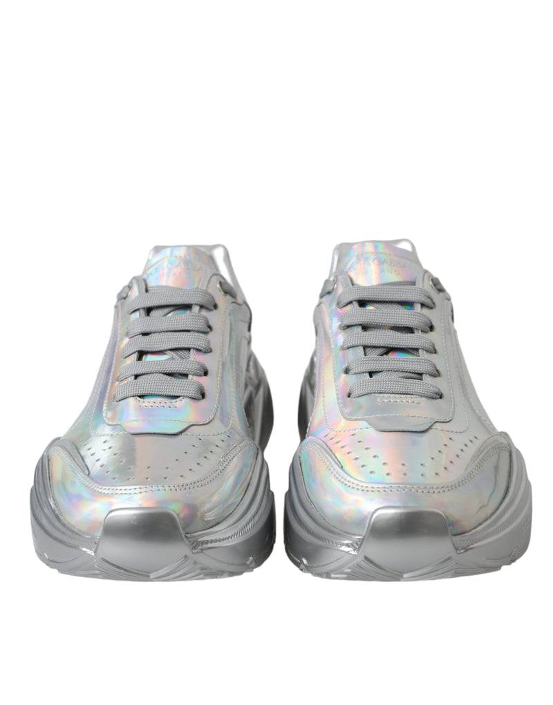 Silver Iridescent DAYMASTER Leather Sneakers Shoes Dolce & Gabbana