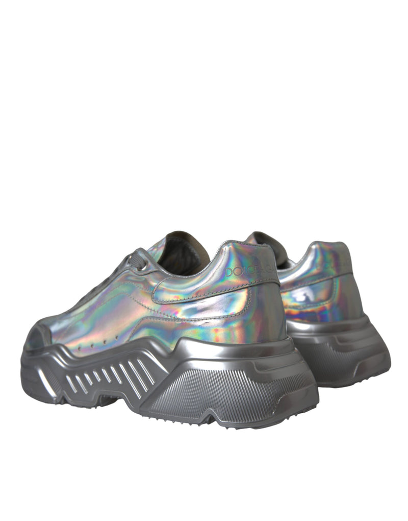 Silver Iridescent DAYMASTER Leather Sneakers Shoes Dolce & Gabbana