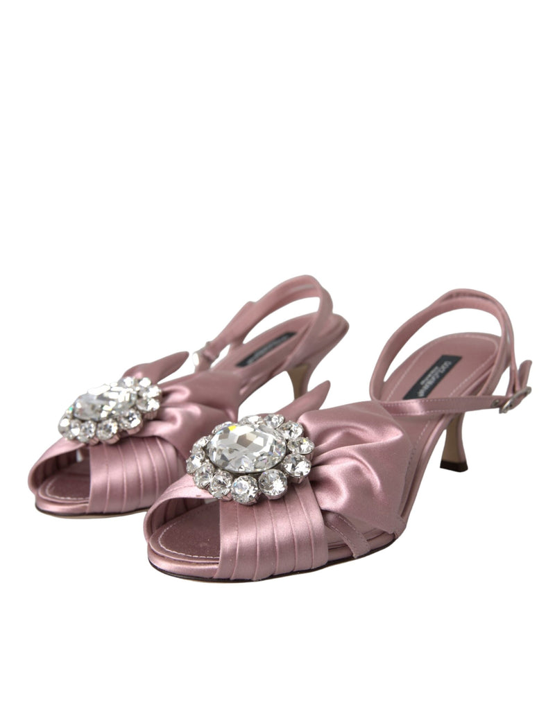 Pink Keira Crystal Heels Sandals Shoes Dolce & Gabbana