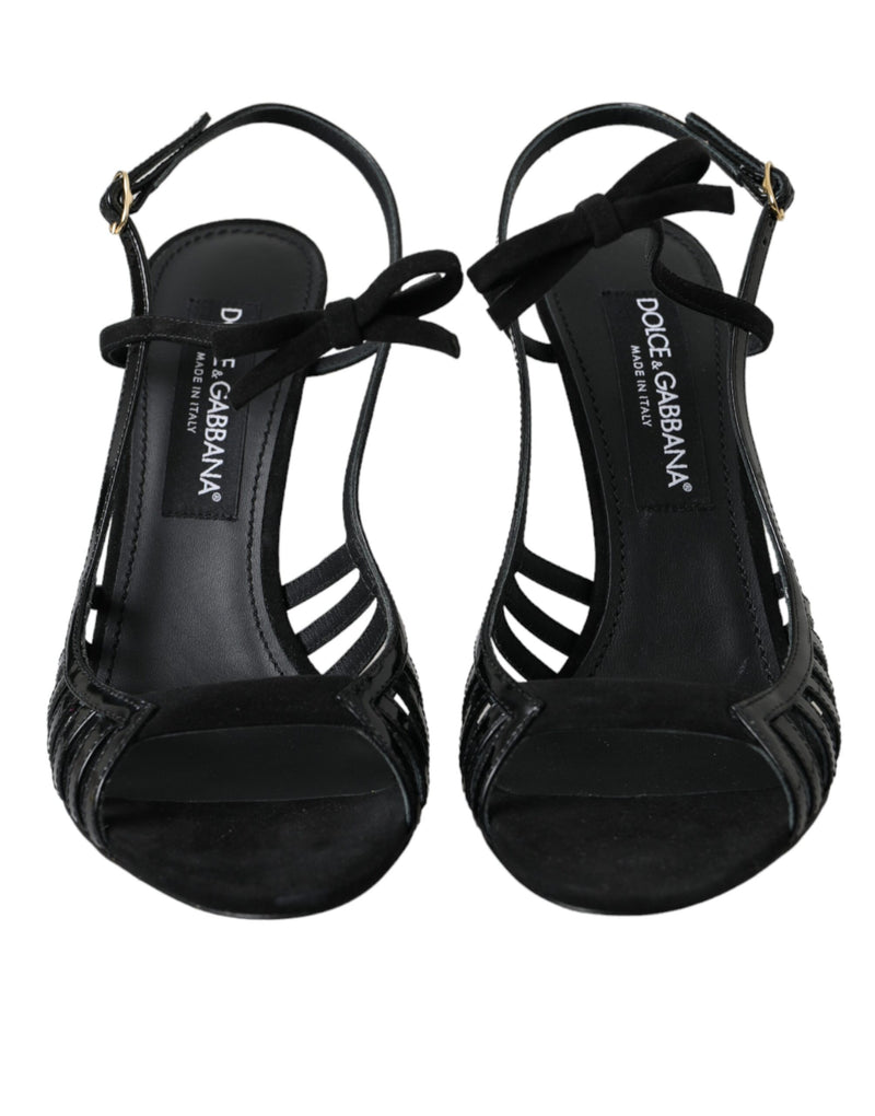 Black Sandals Stilettos Suede Strap Shoes Dolce & Gabbana