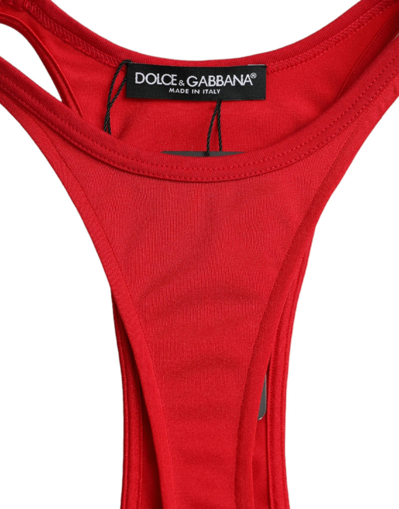 Red Nylon Stretch Bodycon Sheath Mini Dress Dolce & Gabbana