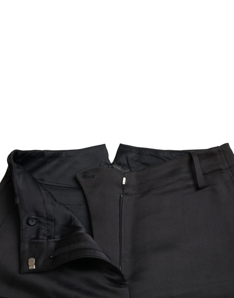 Black High Waist Capri Cropped Pants Ermanno Scervino