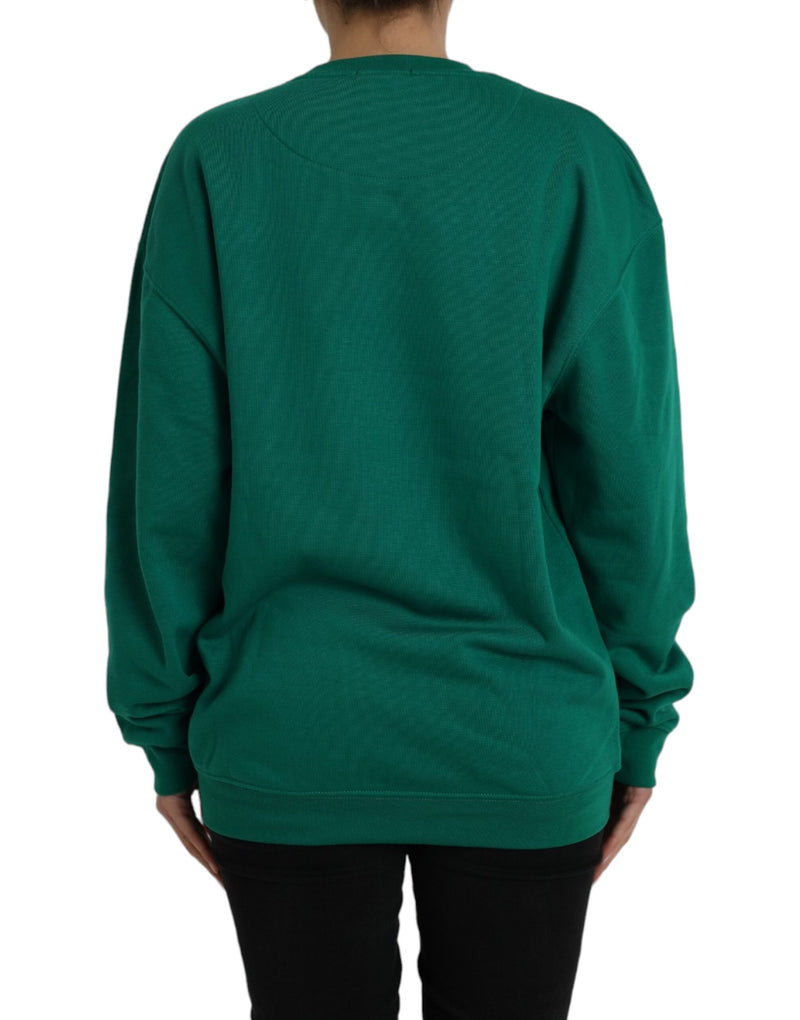 Green Cotton Logo Print Long Sleeves Pullover Sweater Philippe Model