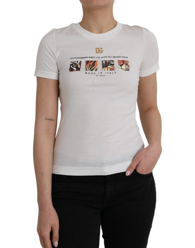 White Cotton Short Sleeves Crew Neck T-shirt Dolce & Gabbana